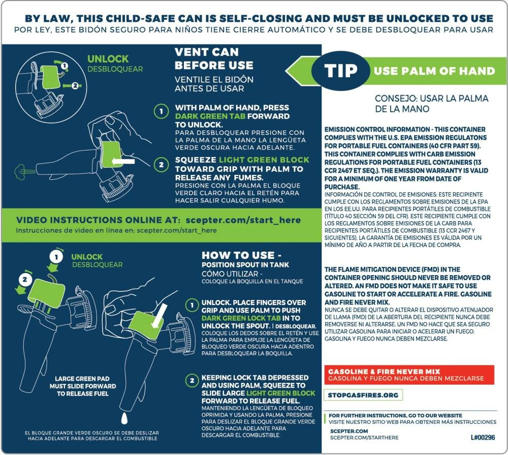 Best Pirce ๐คฉ Flash Sale ๐งจ Scepter USA Gas Cans 2-Gallon Plastic Gasoline Can ๐ ๐ 3 Best Pirce ๐คฉ Flash Sale ๐งจ Scepter USA Gas Cans 2-Gallon Plastic Gasoline Can ๐ ๐ - Image 3