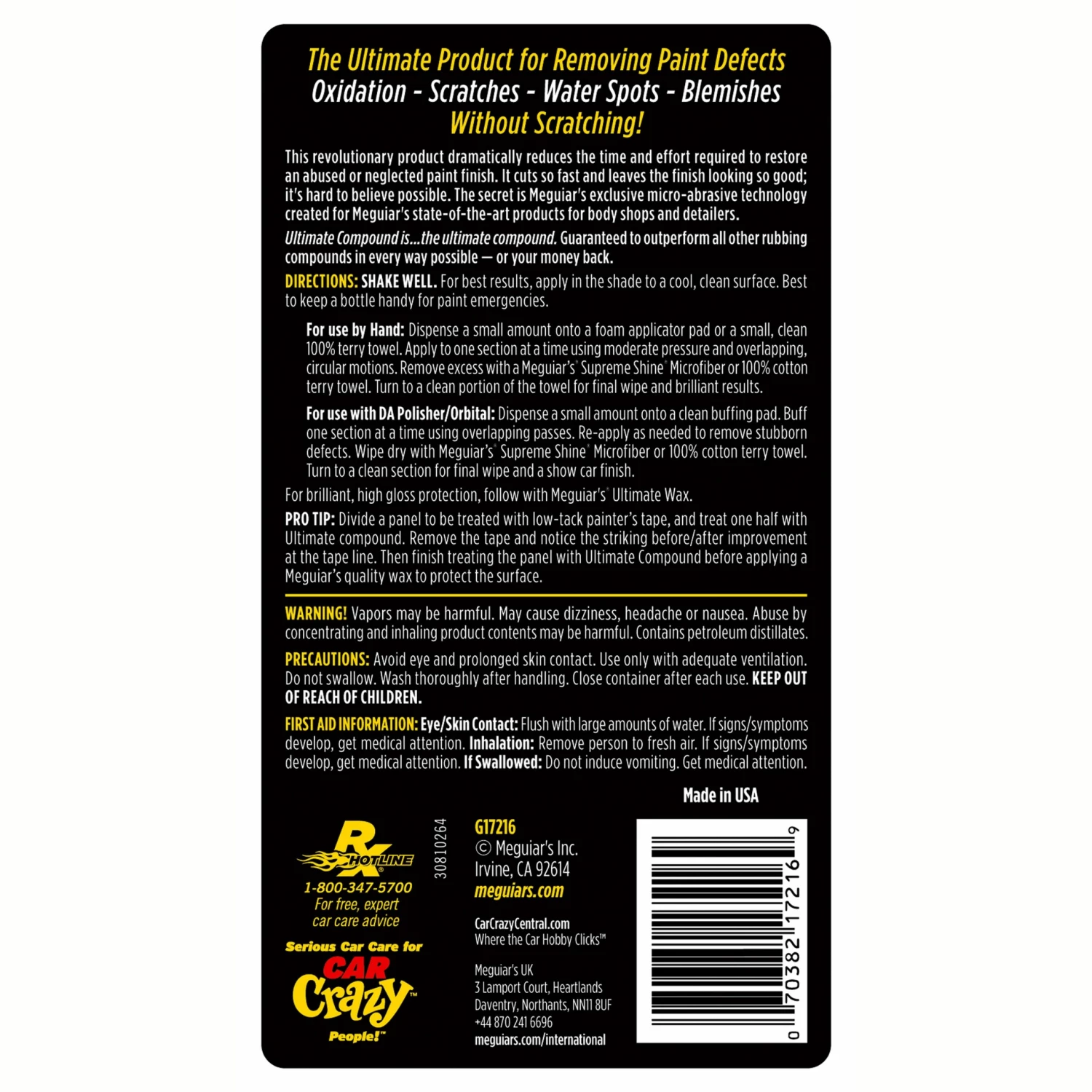 Coupon ๐คฉ Promo ๐ฅ Meguiar's Car Exterior Cleaners Ultimate Compound, G17216 15.2-fl oz Car Exterior Restoration Kit ๐ ๐คฉ 4 Coupon ๐คฉ Promo ๐ฅ Meguiar's Car Exterior Cleaners Ultimate Compound, G17216 15.2-fl oz Car Exterior Restoration Kit ๐ ๐คฉ - Image 4