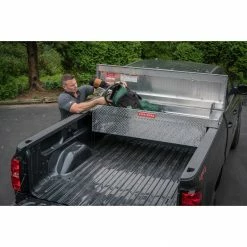 Cheapest ❤️ Buy 🤩 CRAFTSMAN Truck Tool Boxes 71.36-in x 19.57-in x 17.21-in Brite Aluminum Crossover Truck Tool Box ✔️ ⭐ -Outlet Automotive Store 17126587