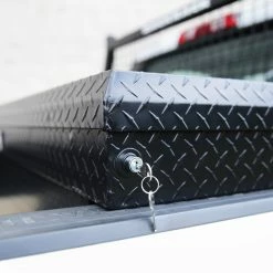 Brand new ✔️ Deals ❤️ CRAFTSMAN Truck Tool Boxes 71.36-in x 19.57-in x 17.21-in Matte Black Aluminum Crossover Truck Tool Box 🔔 ⭐ -Outlet Automotive Store 18267048