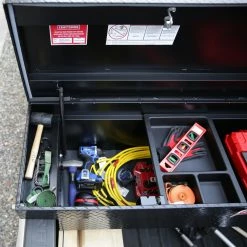 Brand new ✔️ Deals ❤️ CRAFTSMAN Truck Tool Boxes 71.36-in x 19.57-in x 17.21-in Matte Black Aluminum Crossover Truck Tool Box 🔔 ⭐ -Outlet Automotive Store 18267049