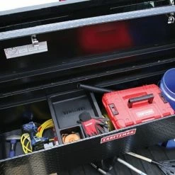 Brand new ✔️ Deals ❤️ CRAFTSMAN Truck Tool Boxes 71.36-in x 19.57-in x 17.21-in Matte Black Aluminum Crossover Truck Tool Box 🔔 ⭐ -Outlet Automotive Store 18267050