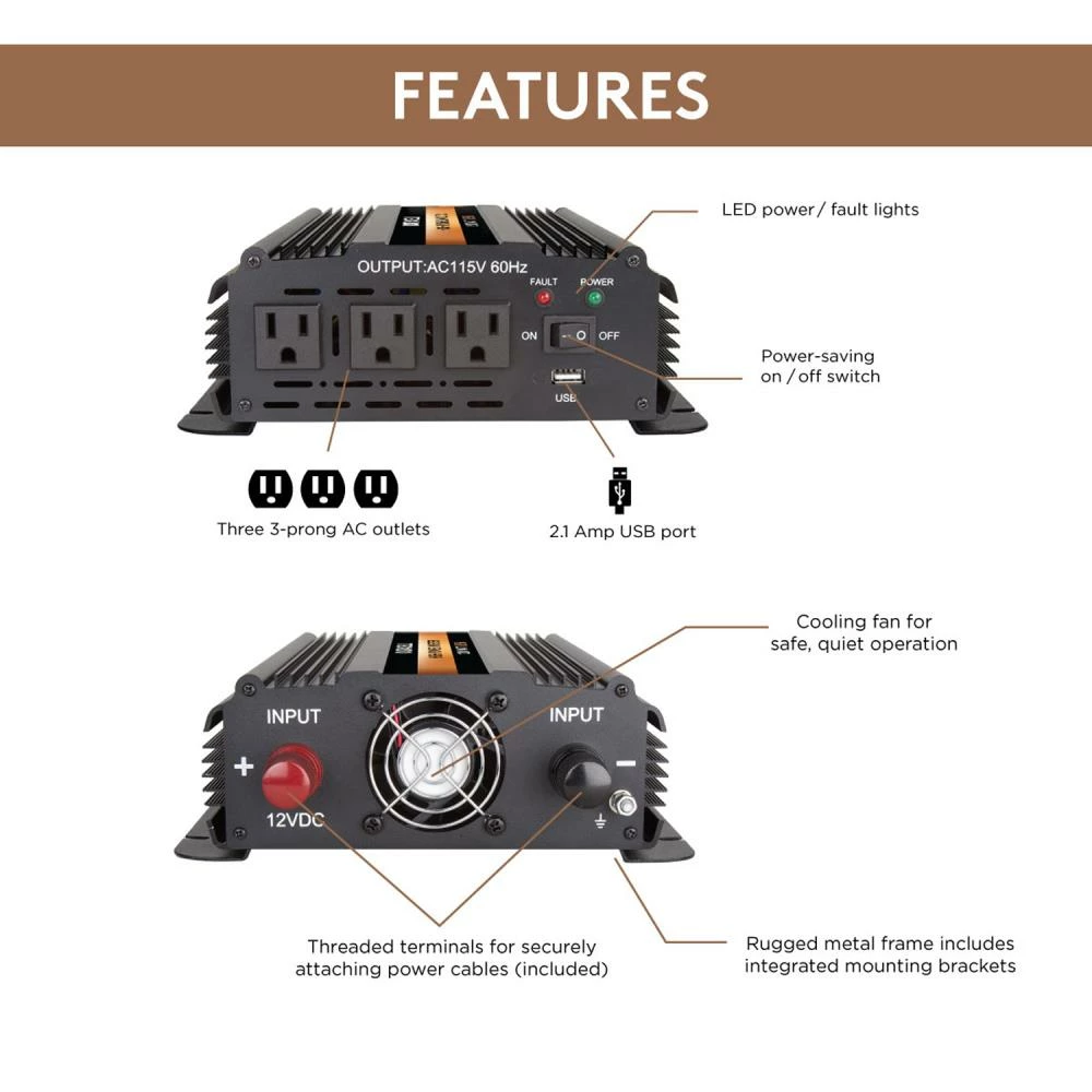 Outlet โ Discount ๐ฏ Duracell Power Inverters 1200-Watt โญ โ๏ธ 5 Outlet โ Discount ๐ฏ Duracell Power Inverters 1200-Watt โญ โ๏ธ - Image 5